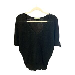 French Rags Hand Loomed Black Sweater Lagenlook CA1